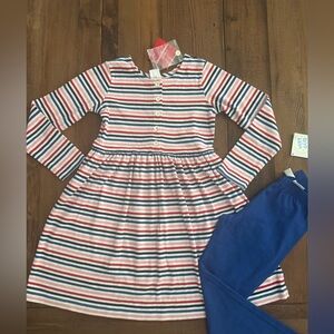 NEW WITH TAGS Hanna Andersson Girl Dress and Leggings Set size 130 (8-10 years)